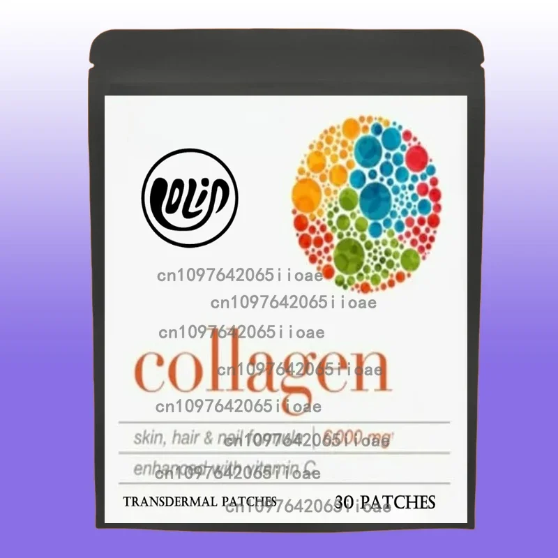 

30 Patches Collagen Peptides Transdermal Patches Types I, II, II, V & X, Supports Healthy Skin and Nails, Gut Health and Joints