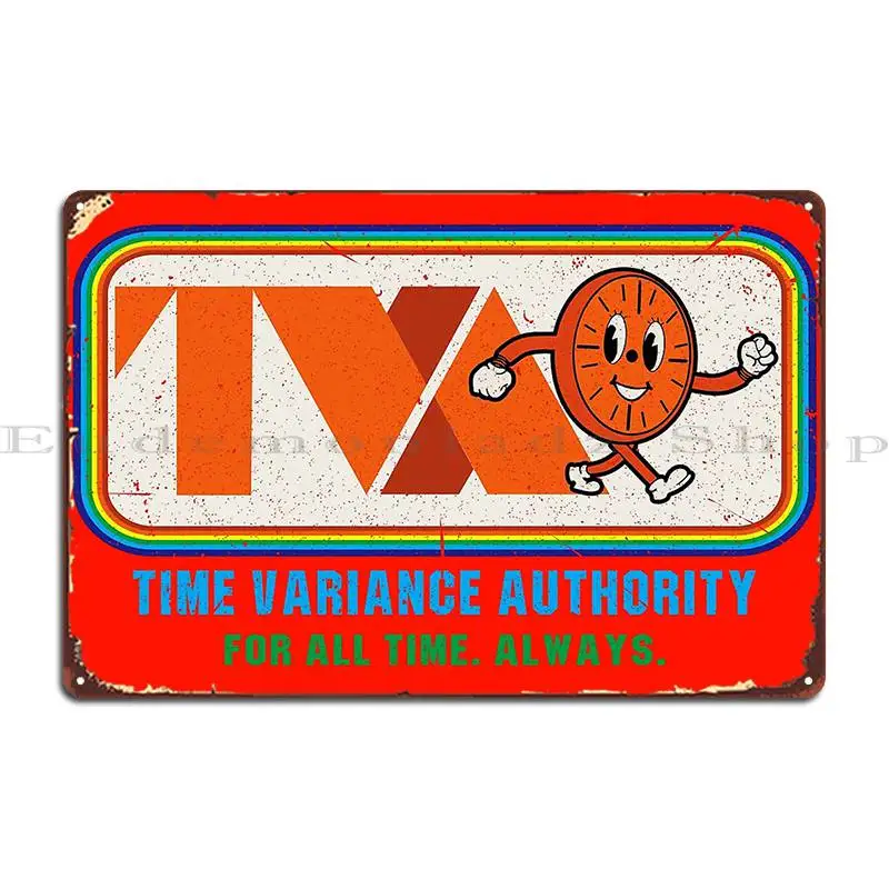 Tva Time Variance Authority Miss Minutes arcoíris desgastado Alhern67 letrero de Metal Pub Wall Pub diseñador cueva Bar cartel de estaño