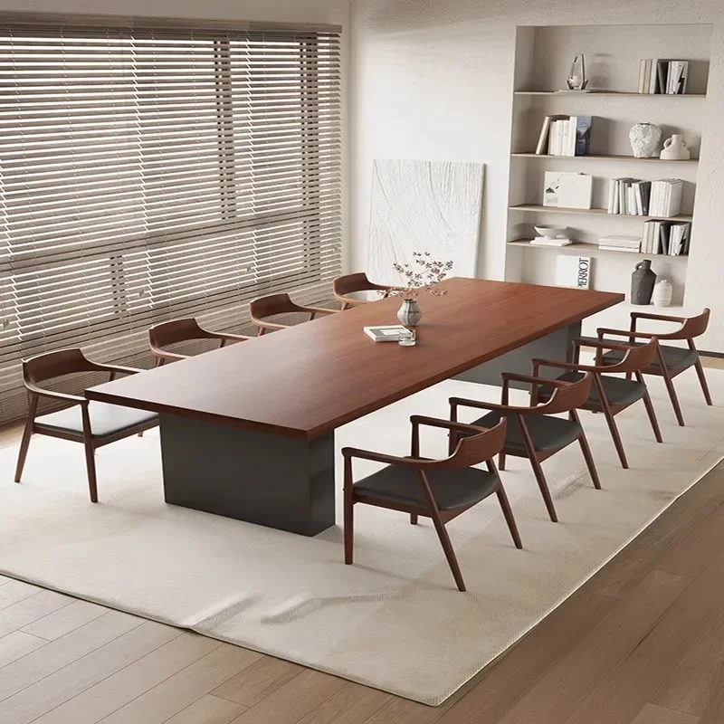 Solid wood conference table Long table Simple modern large workbench Desk