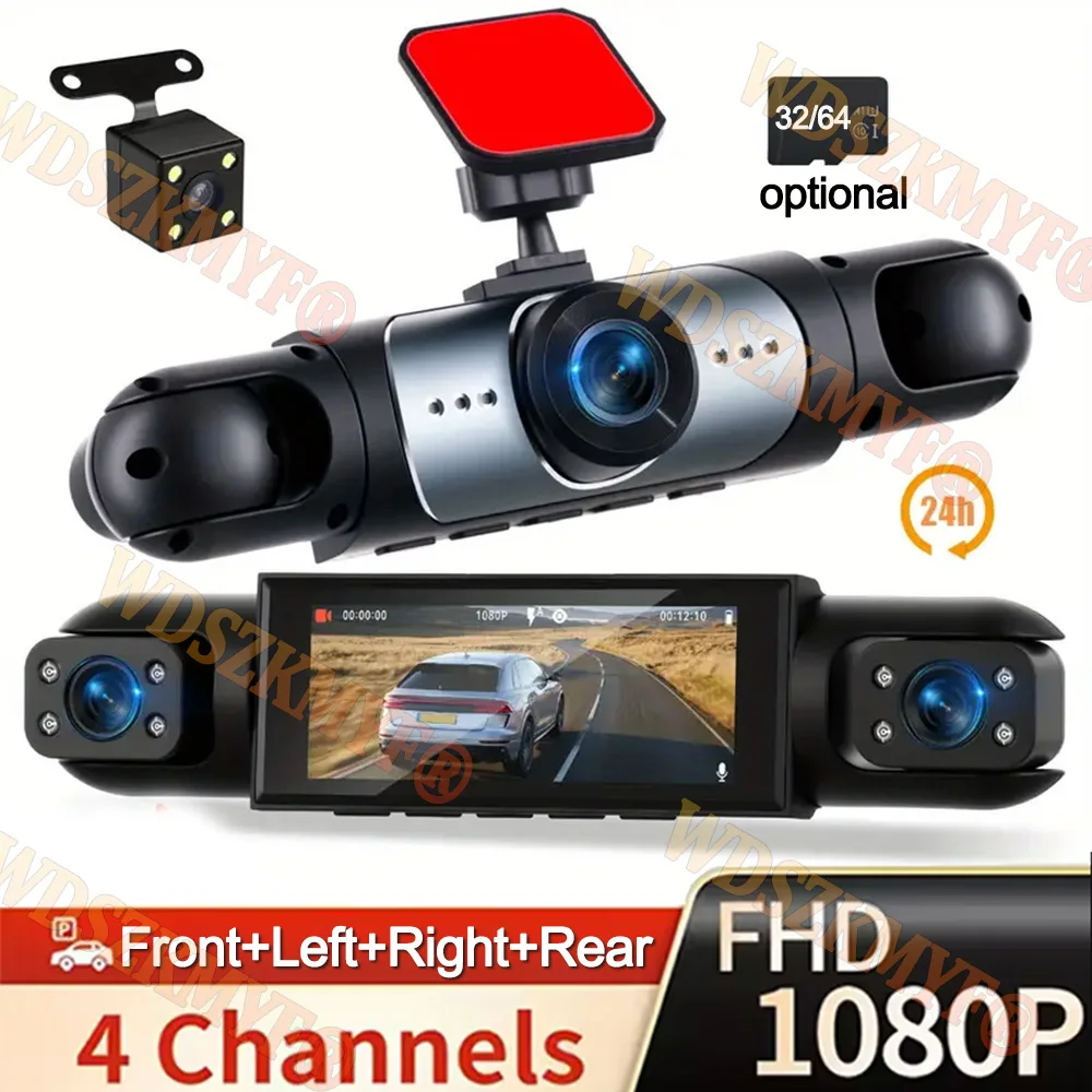 360° Car Camera 4Lens 1080P Dash Cam 1080P Car recording camera Car DVR 3Lens Front Left right optional Rear View Camera