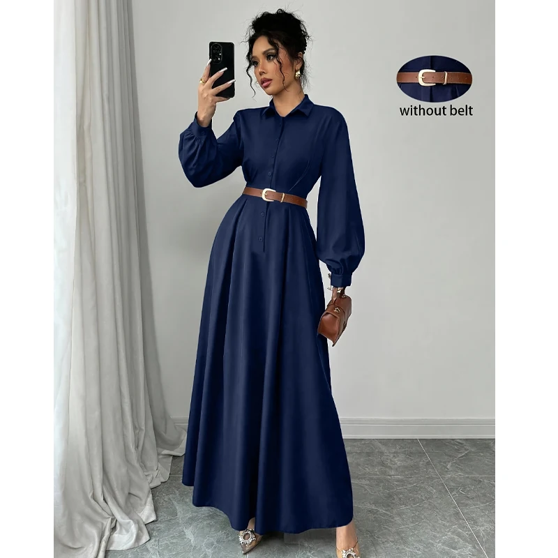 FFF.DUO herbst temperament Französisch Laterne Hülse Ballkleid Lange Kleider Elegante frauen einfarbig Hohe Elastische Taille Maxi Kleid