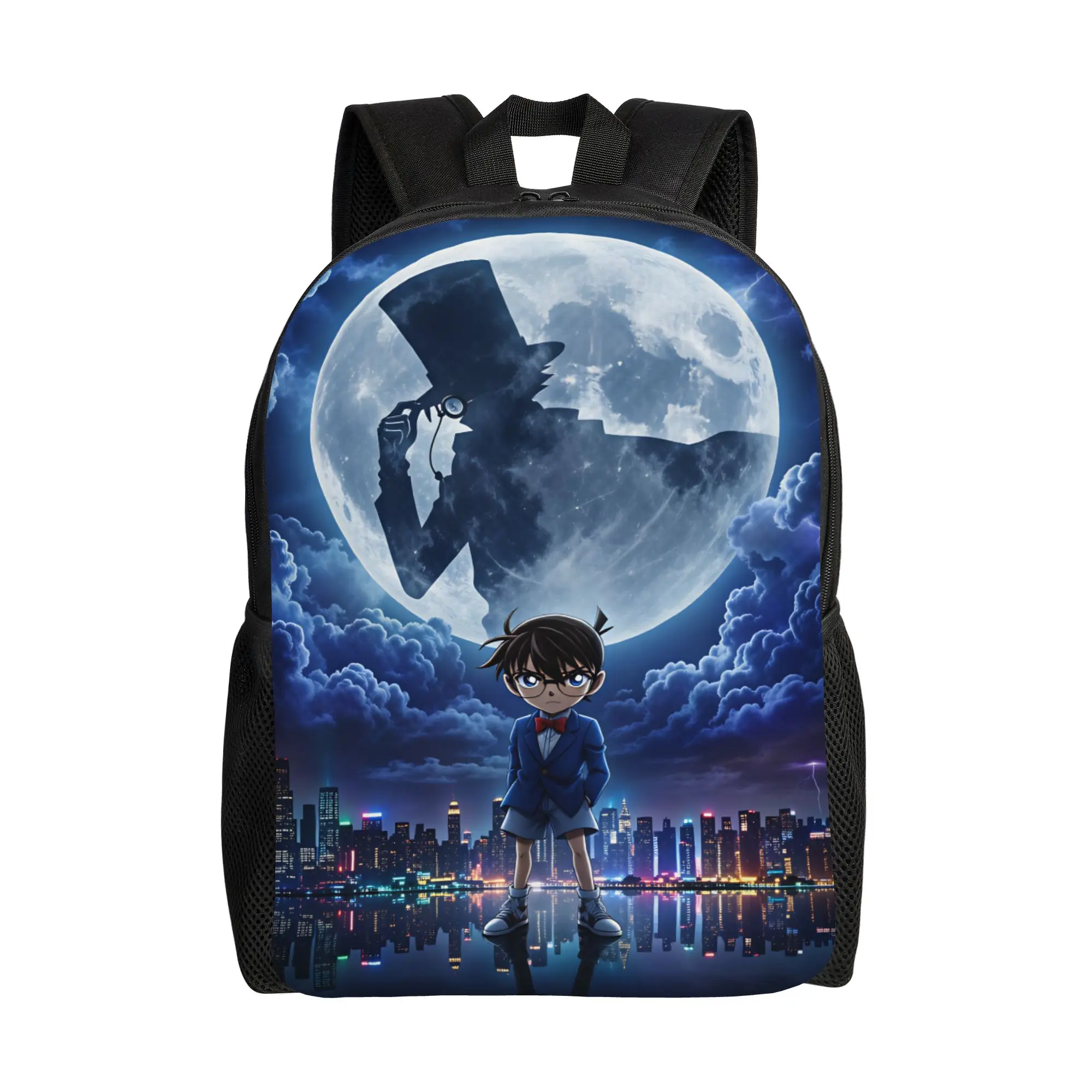 Detectives Conans Backpack  Female Polyester Camping Backpacks Soft Aesthetic School Bags Rucksack