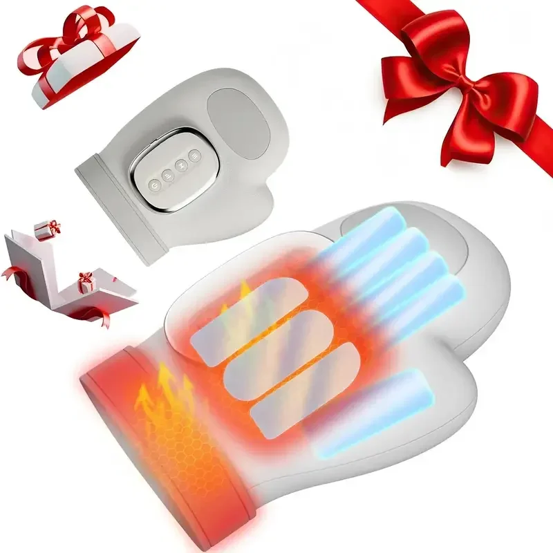 

Hand Massager ｗith Airbag Compression Cordless Hot Compress Massager with 3-Speed Massage and 5-Speed Air Wave Model Gloves