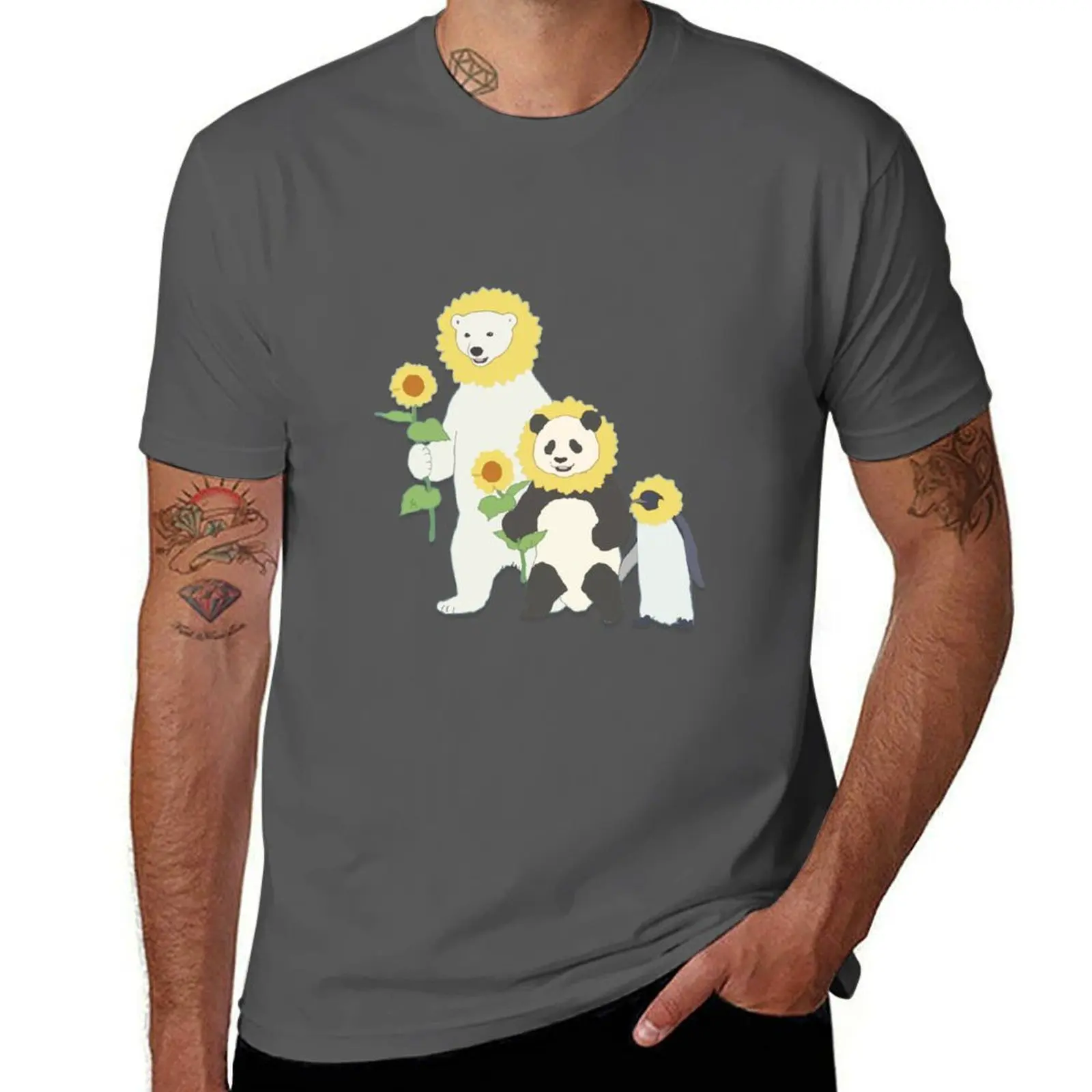 

Shirokuma Cafe - Panda, Penguin, Polar Bear: Sunflower Edition T-Shirt man graphic t shirt man t shirts for men casual T-Shirt