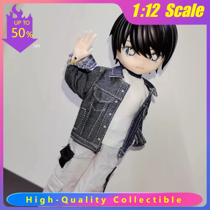 1/12 Scale Male Female Soldier Denim Jacket Cargo Pants Set for 6'' Action Figure Body Decoration Accessory