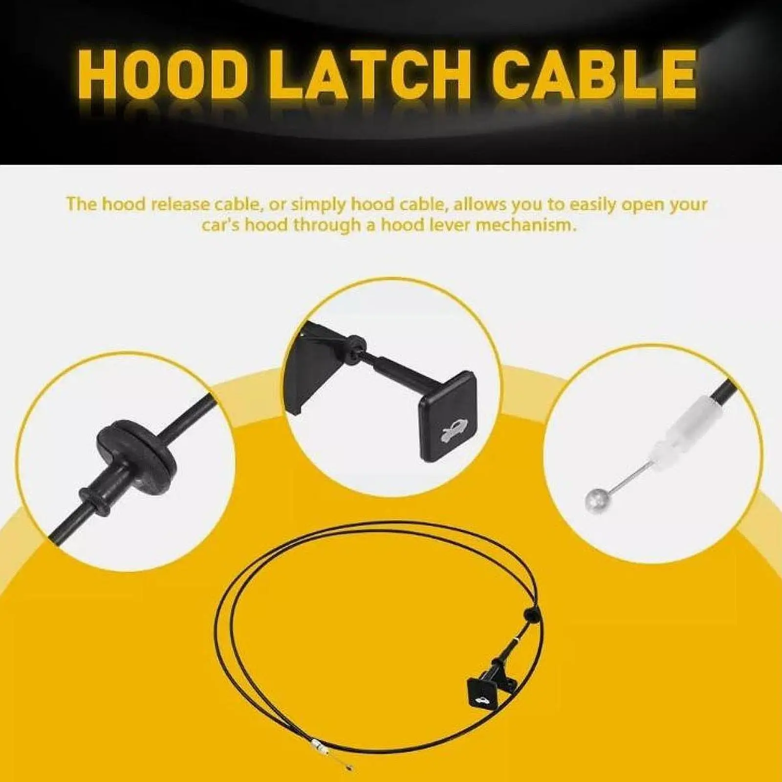

Hood Latch Release Cable 74130S01A01 Replacement Simple Assembly Automotive Accessories Repair Parts Professional 912-010