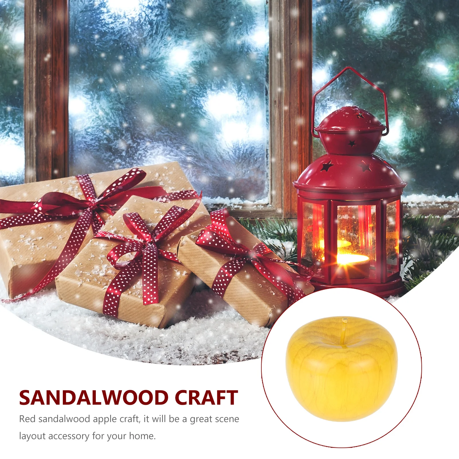 

Red Sandalwood Xmas Decoration Creative Desktop Ornament Christmas Gift Craft Fake Fruit Ornament Shape Craft