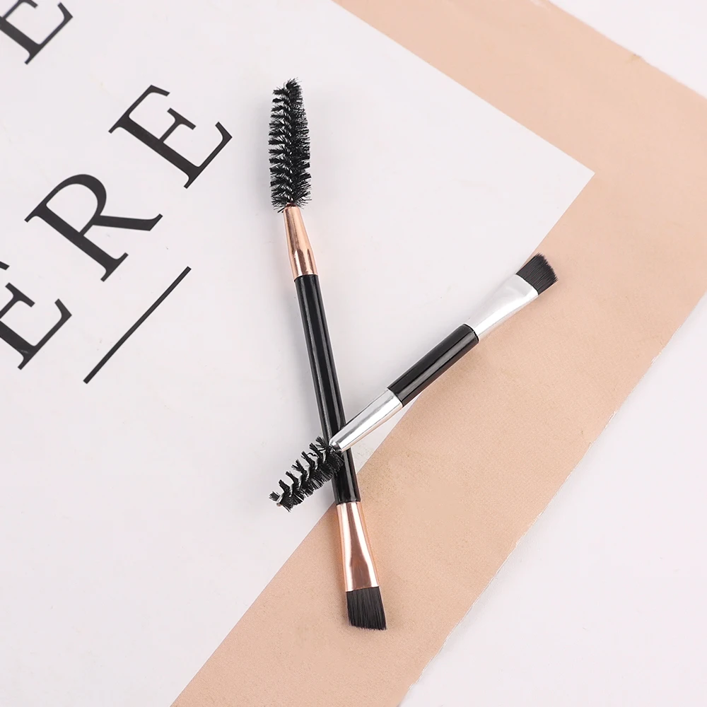 1-10pcs Soft Eyelash Brushes Double head Scroll Eyebrow Brush Contouring Eye Brow Brushes Eyes Blending Cosmetic Makeup Tools