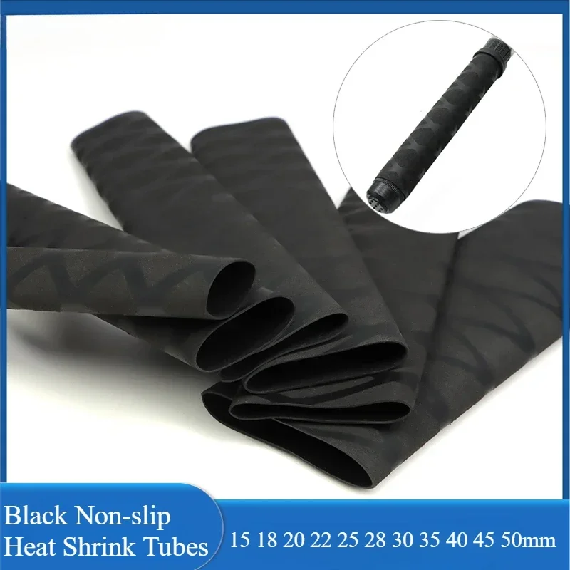 Non-Slip Heat Shrink Tubing for Fishing Rods 15-50mm Diameters Black Provides Enhanced Grip and Protection