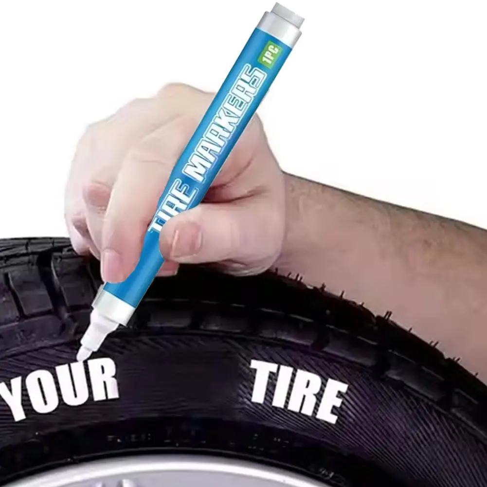 4 قطعة قلم الطلاء الأبيض علامات الطلاء مقاوم للماء إطارات السيارات الطلاء اكسسوارات سريعة القلم الجاف النفط القائمة مجموعة السيارات الدائمة و A9Z3 #5