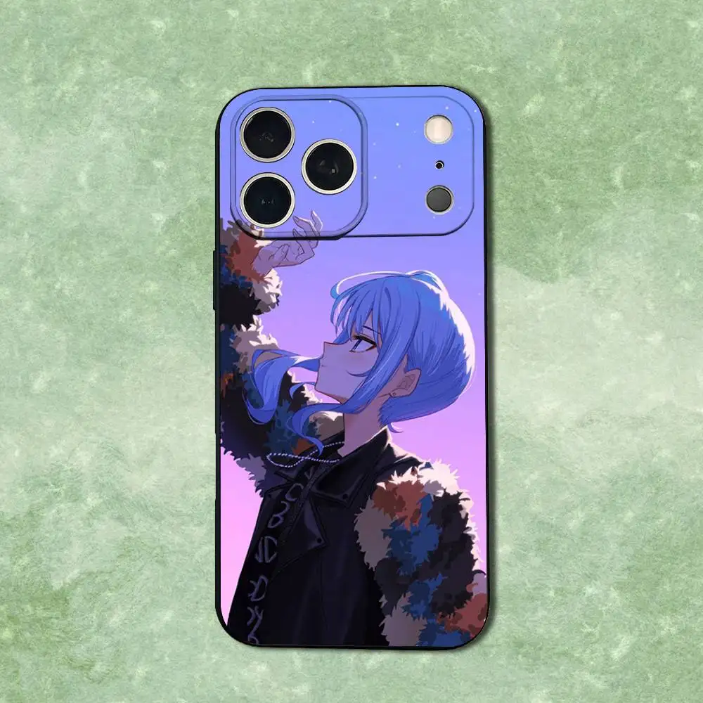 Funda de teléfono Singer H-Hoshimachi S-Suisei para iPhone 14,13,17,12,11,16,15,Plus,Pro Max,XS,X,XR,SE,Mini, funda negra de silicona suave