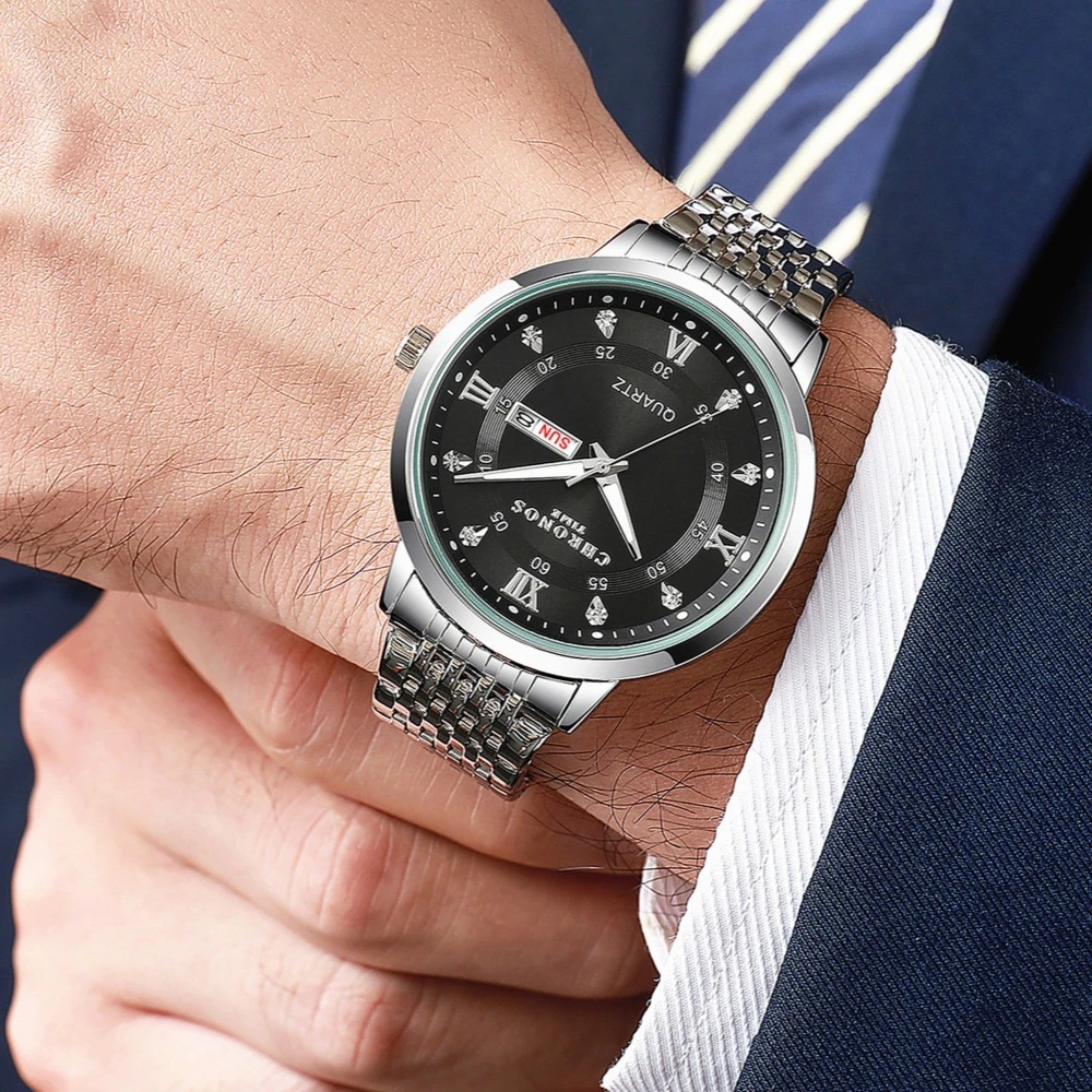 كرونوس الترفيه موضة ساعات رياضية رجالية الفولاذ المقاوم للصدأ التقويم الذكور مقاوم للماء ساعات المعصم في الهواء الطلق Relogio Masculino #5