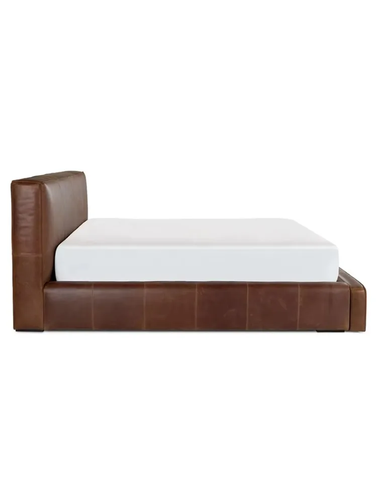 Bedroom hotel furniture, plywood frame, luxury leather stainless steel leg king bed