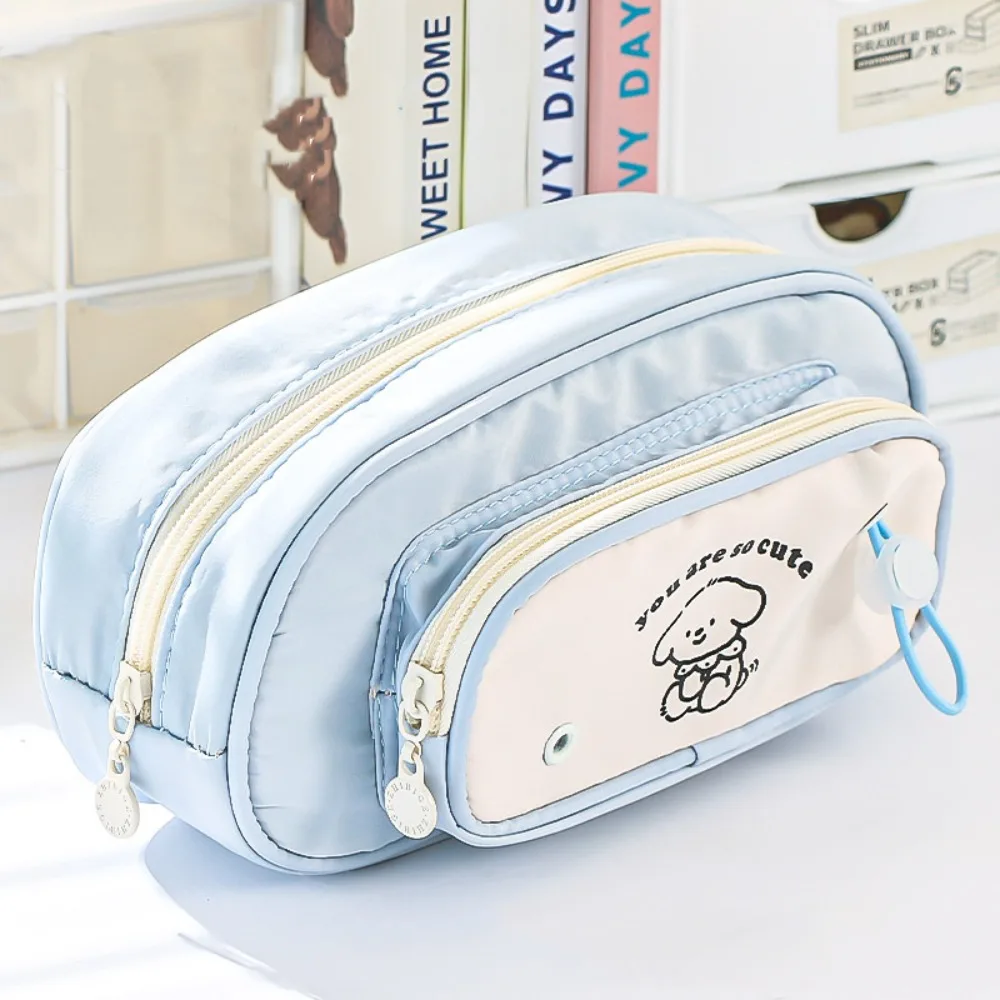 Bolsa para bolígrafos Happy Puppy de gran capacidad, estuche para bolígrafos de dibujos animados con diseño de cordón portátil, bolsa de almacenamiento de papelería de alto nivel de apariencia Ins