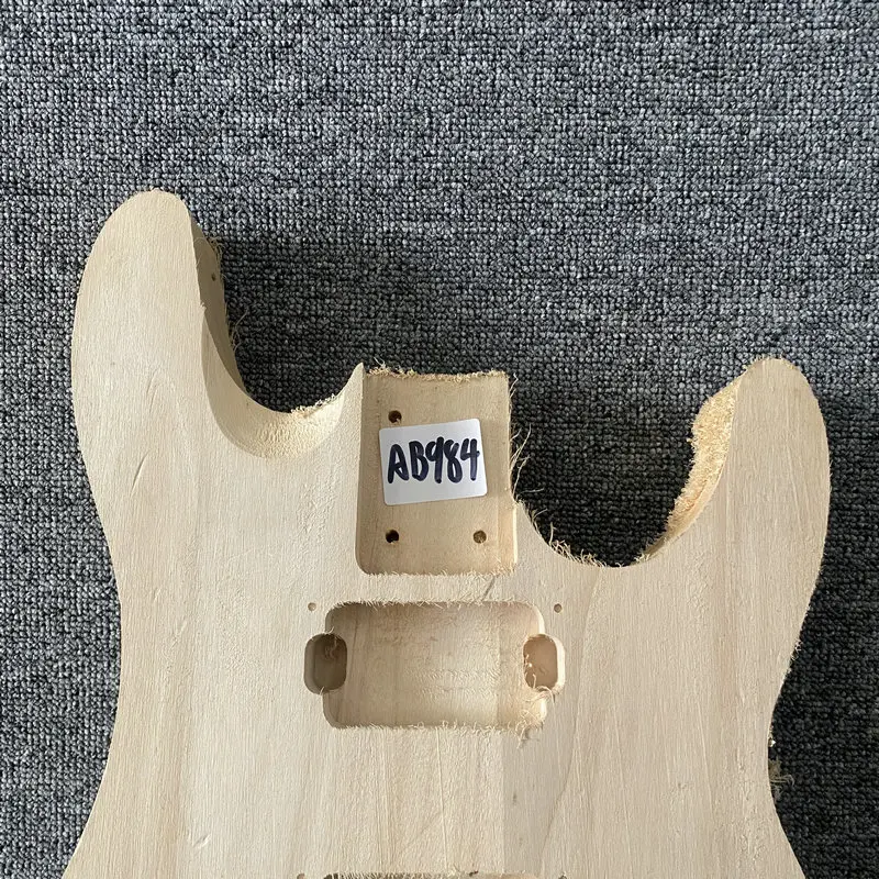 AB984  St Guitar Body No Paints Solid Basswood with 2 Humbucker Pickups Right Hand DIY Guitar Parts for Replace