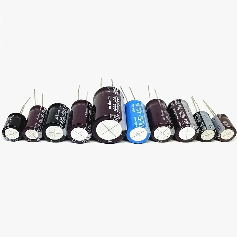 Nichicon High Quality Electrolytic capacitor 6.3V 10V 16V 25V 35V 50V 2.2/4.7/10/22/33/47/100/220/330/470/1000/2200/3300/4700uF