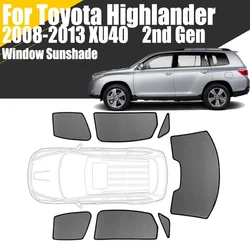 Custom Magnetic Car Window Sunshade For Toyota Highlander XU40 2008-2013 2nd Gen SUV Curtain Mesh Front Windshield Frame Curtain
