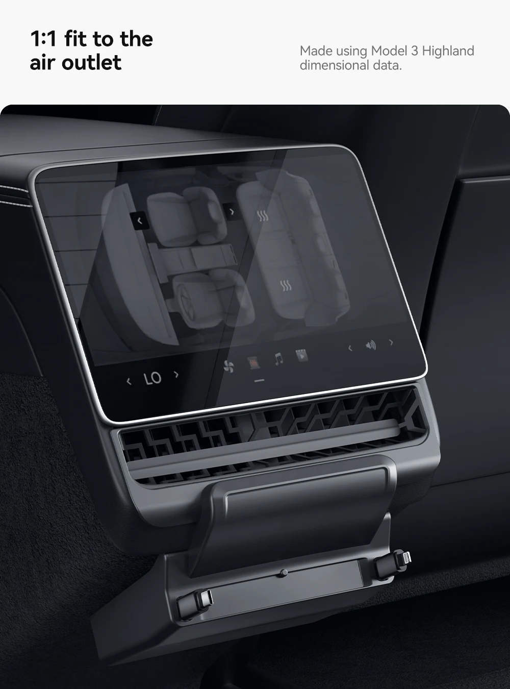 YZ Für Tesla Model 3/Y Highland Juniper Hecklüftung 27W Schnellladegerät USB-Shunt-Hub Intelligente Dockingstation Zubehör – Detail 7