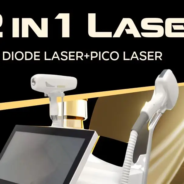 

New 2-in-1 Soprano Titanium Ice Platinum Machine 4 Wavelength Painless Picosecond Diode Laser for Hair Removal Tattoo Removal