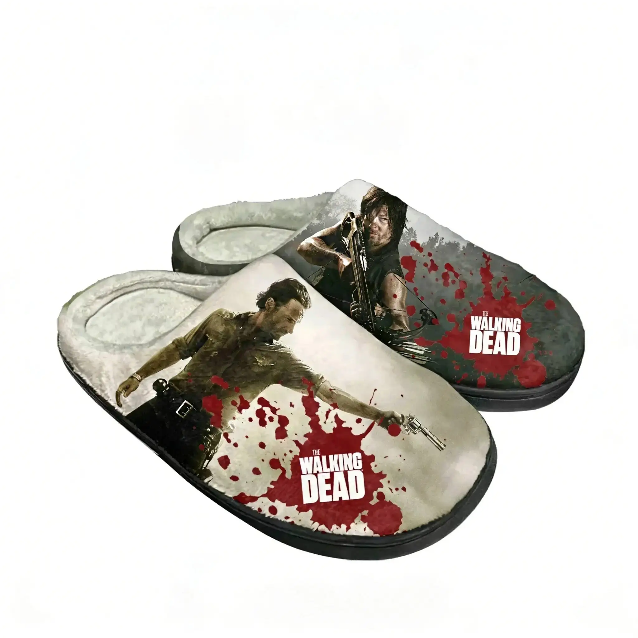 The Walking Dead Horror Home Cotton Slippers Plush Bedroom Mens Womens Casual Keep Warm Shoes Thermal Slipper Customized Shoe