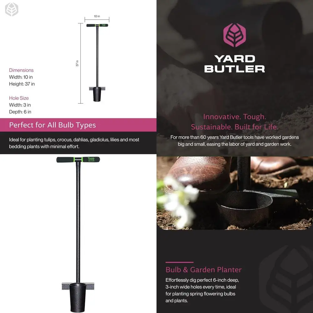 

Ручной инструмент для посадки с длинной ручкой для посадки весенних луковичных растений, таких как тюльпаны, ирисы и нарциссы.