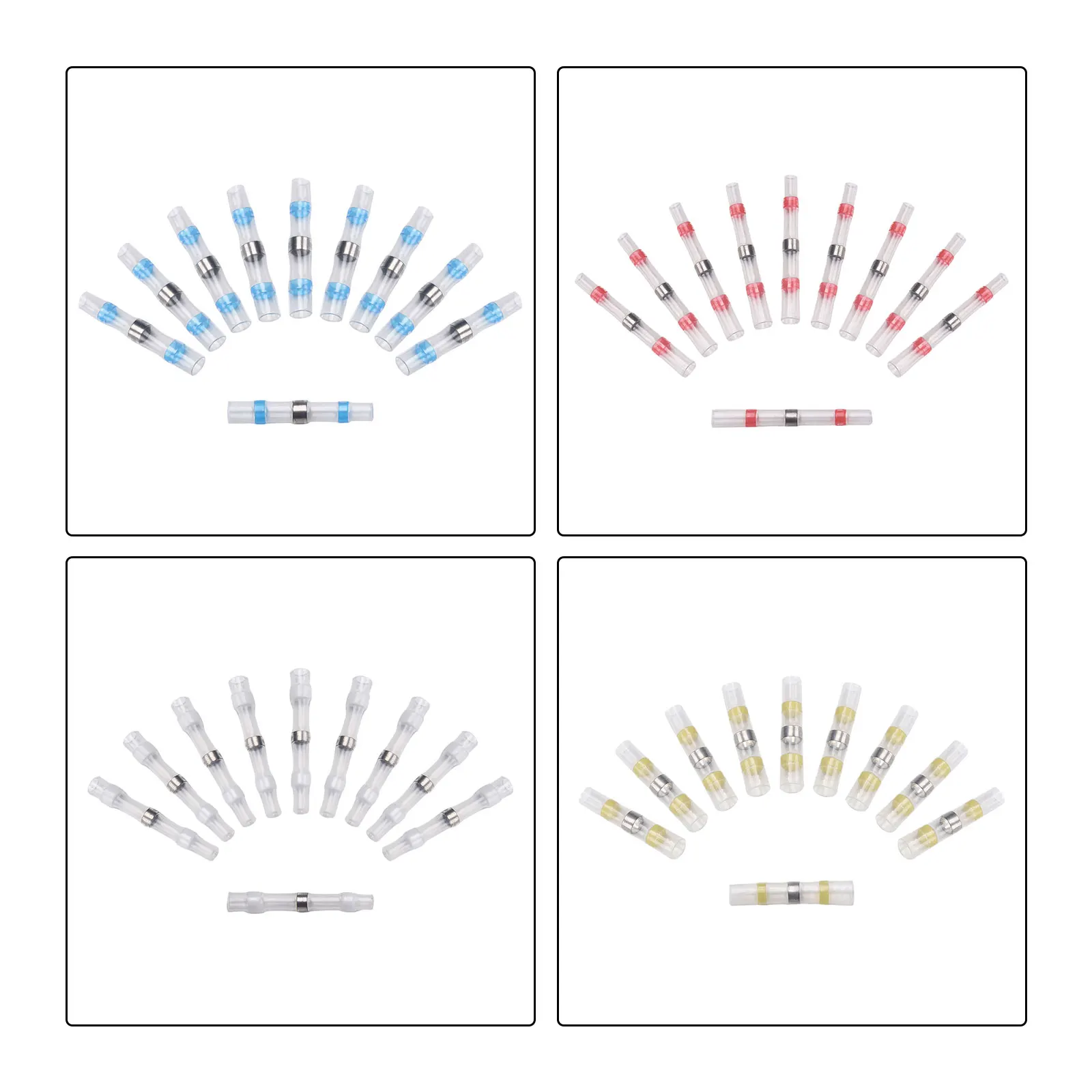 

Универсальный 400-пакет, уплотнительная втулка для припоя, термоусадочные соединители для стыковых проводов, комплект клемм с соединительными трубками с цветовой кодировкой