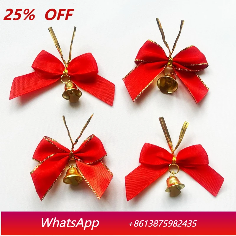 

LTT Christmas Ornaments Red Bow with Bell Wreath Christmas Tree Pendant