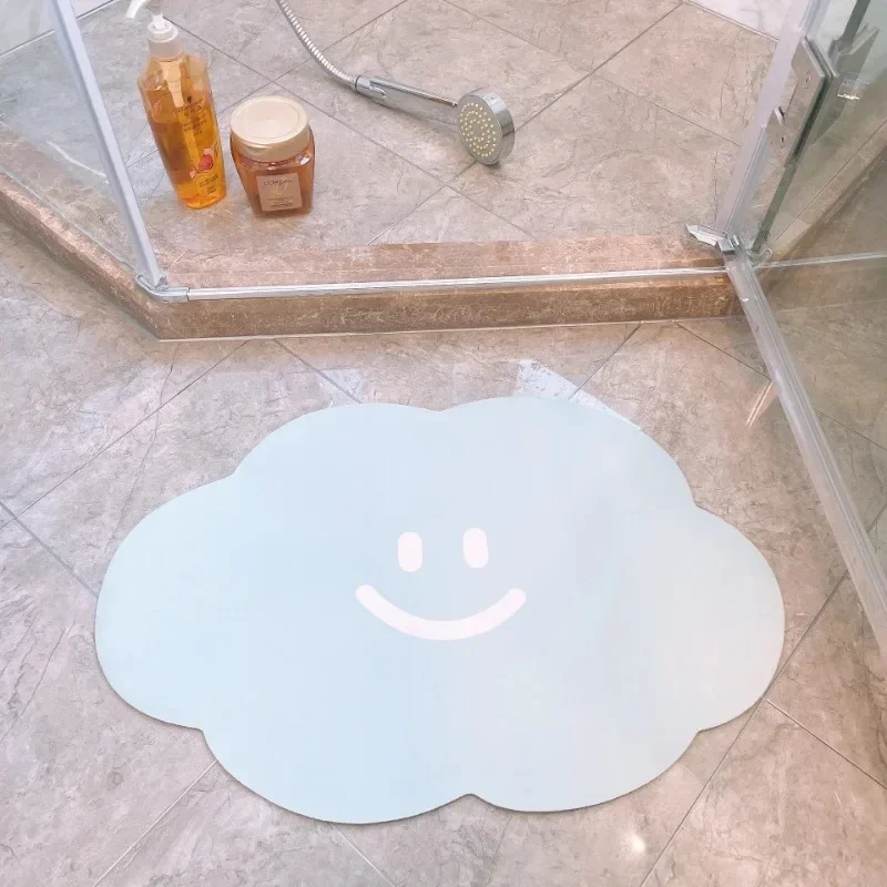 Cloud Shape Super Absorbent Bath Mat Rubber Bathroom Rug Non-slip Entrance Doormat Floor Mats Toilet Carpet Kitchen Area Rugs