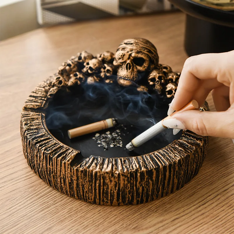 

New Pattern Terrifying Skull Ashtray Home Living Room Office Desktop Decoration Ornament Ornament Gift for Father's Day