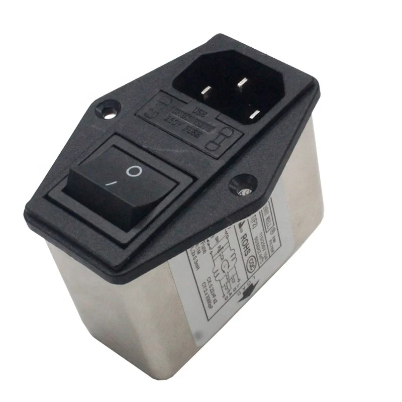 Imagem -05 - Módulo de Entrada de Energia Dupla Iec 320 C14 Tomada ac Emi Emc Filtro de Ruído com Interruptor Marinho e Suporte Fusível 10 Desconto para Lar