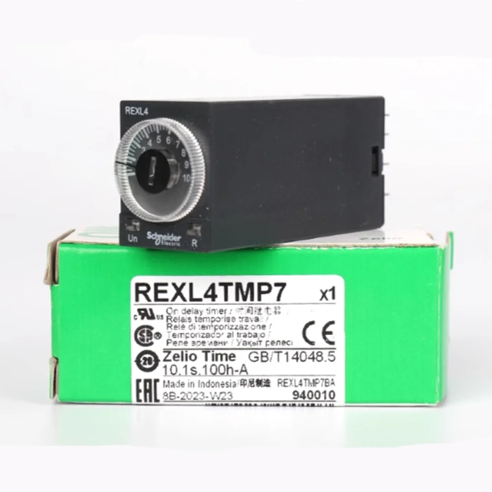 100% Original Schneider Zelio Time Relays REXL4TMP7 0.1s-100h AC230V 4OC Power On Delay Timer REXL4-TMP7 Electricity Contactor