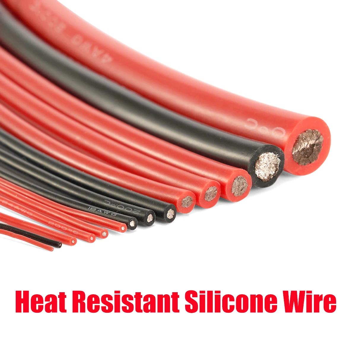 Soft Silicone Wire 16 14 12 10 8 6 4 AWG Heat Resistant Silicone Electric Cable for Car Auto Solar Panel Inverter Battery Solder