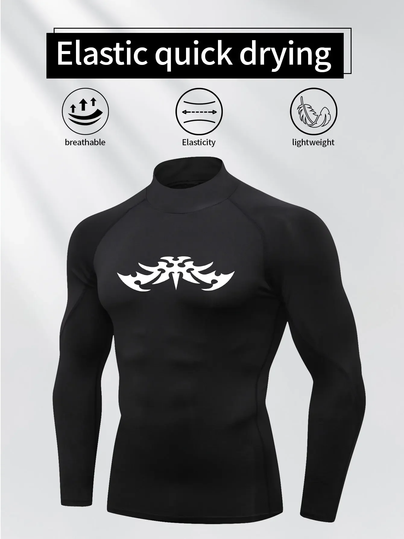 

New tight-fitting men's top, high-elasticity compression top, sports running equipment and fitness training T-shirt