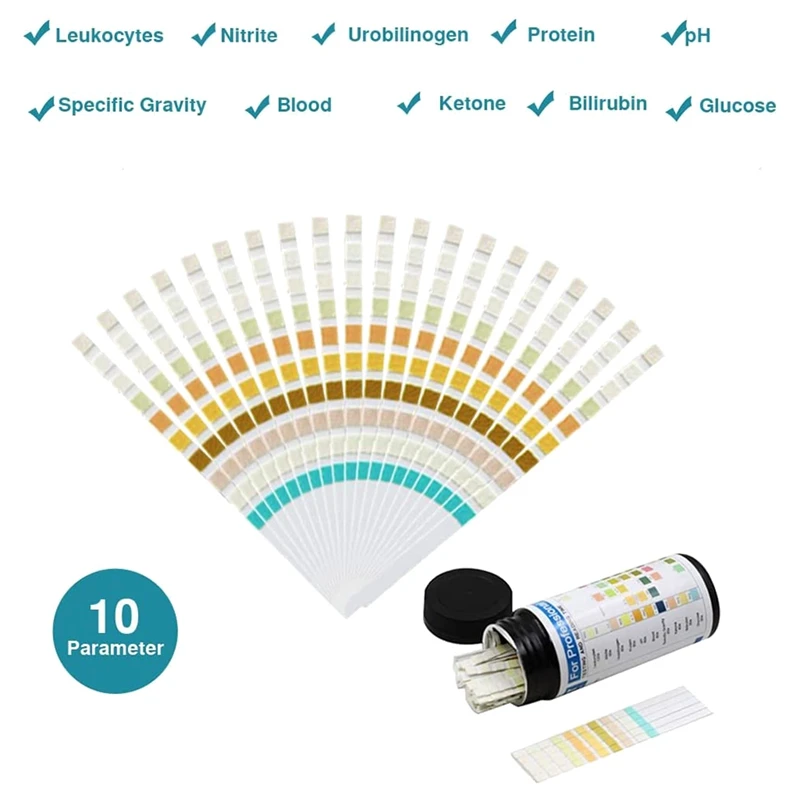 HOT-10 Parameter Test Strip Reagent Strips - 300PCS Pack