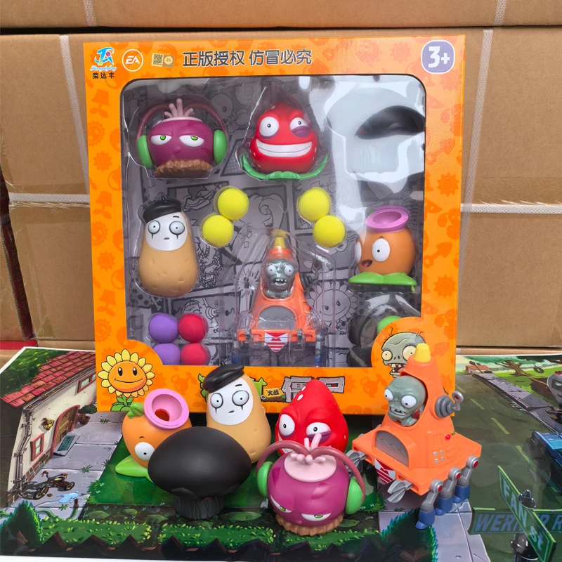6 шт., имитатор растений против зомби Doom-shroom, мягкие резиновые фигурки, игрушки Peashooter Mecha, блокпост, зомби, модель ПВЗ, куклы