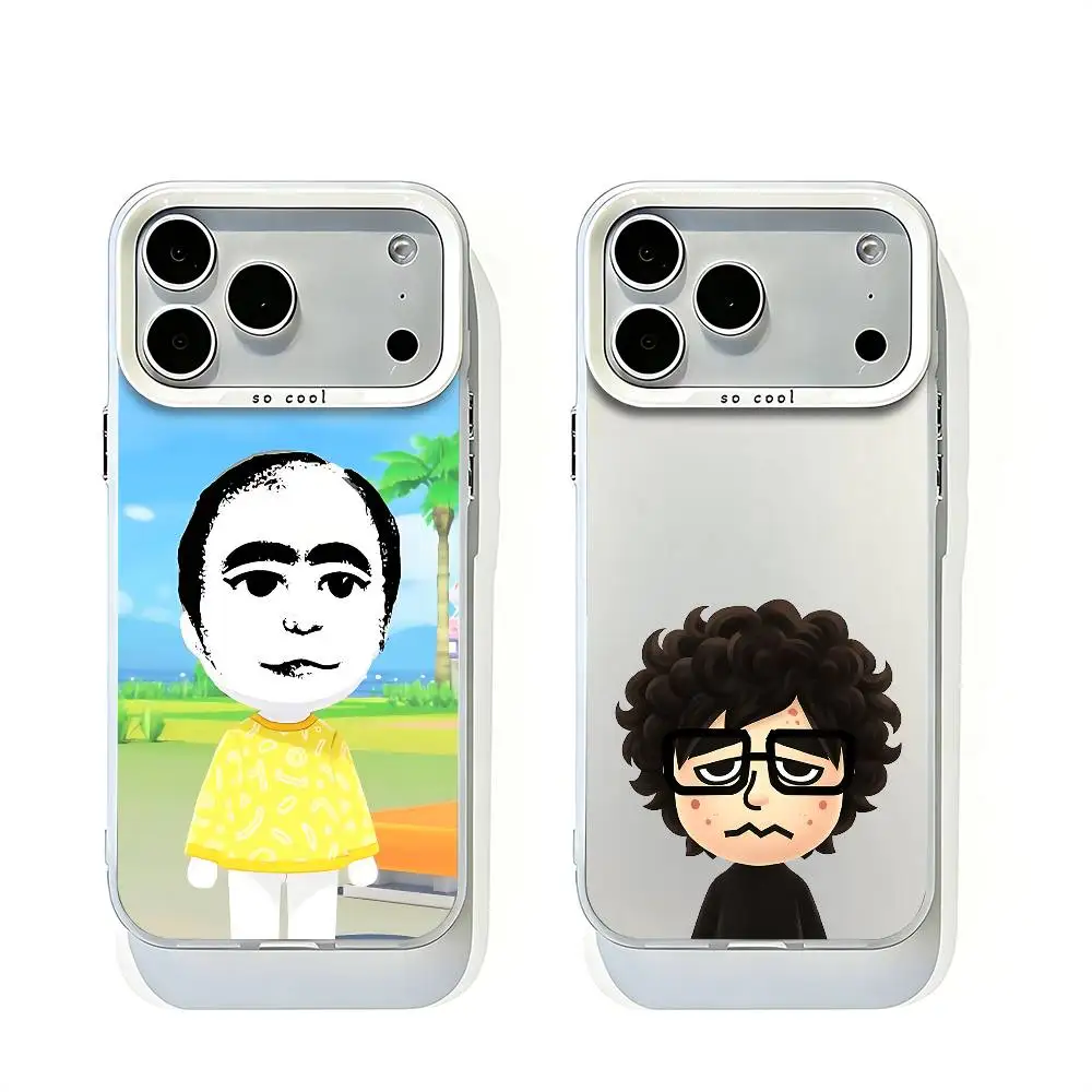 

T-TomodachiS L-Life White Matte Large Lens Frame Cover For iPhone 12 11 14 13 17 16 15 Pro Max Mini Plus E