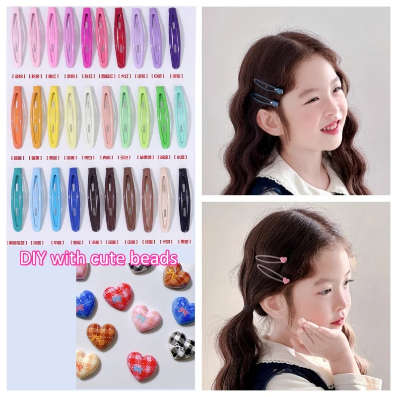 4Pcs Metal Hair Clips Basic Colorful Snap Clips for Women Girls Essentials Set For Bangs Flyaway Washing Face & Makeup Accessory