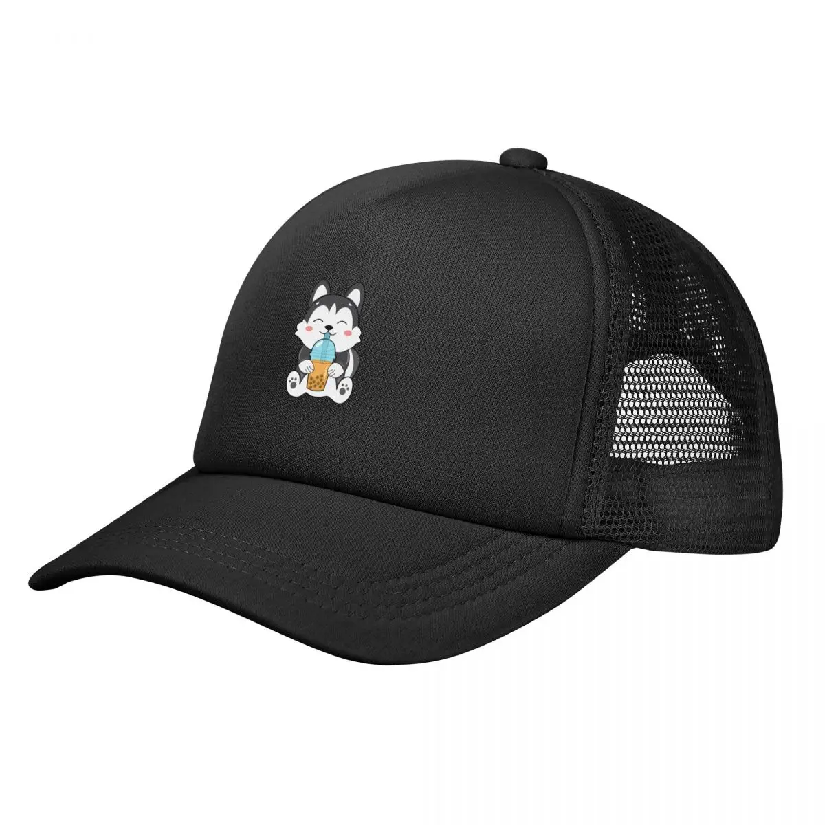 

Cute Siberian Husky Chibi Kawaii Style With Boba Sticker Baseball Cap Hat Baseball Cap Golf Caps Women Men's