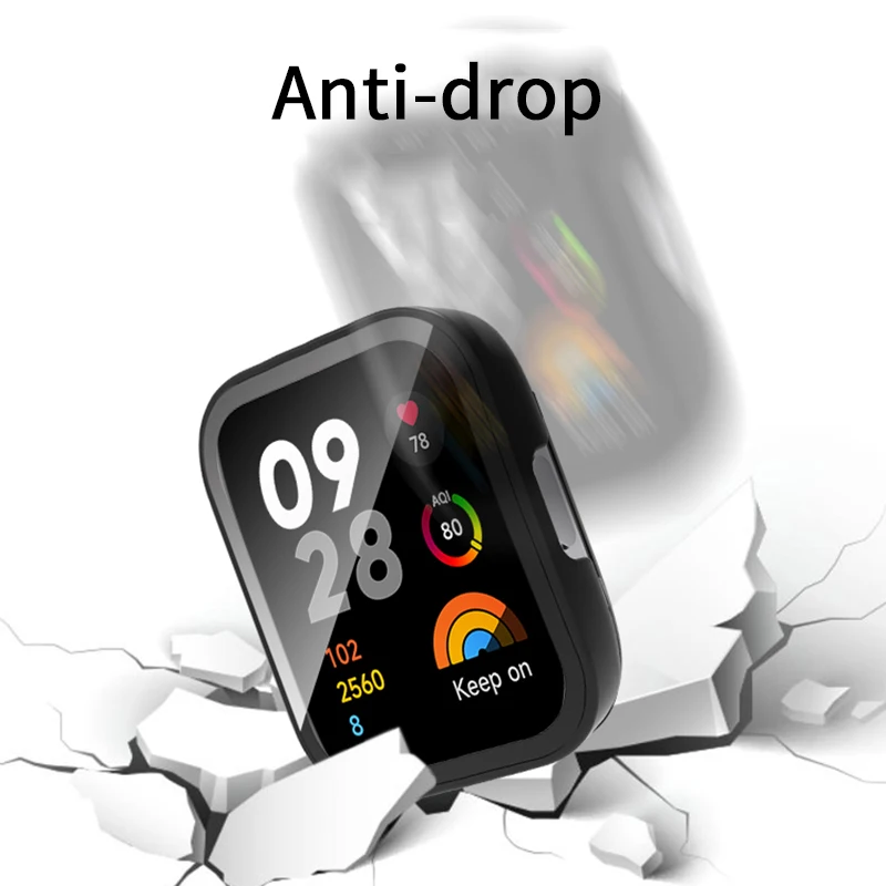 Custodia in vetro 9D + cinturino per Redmi Watch 3 Bracciale proteggi schermo con copertura rigida per PC attivo per accessori Xiaomi Redmi Watch3 Lite