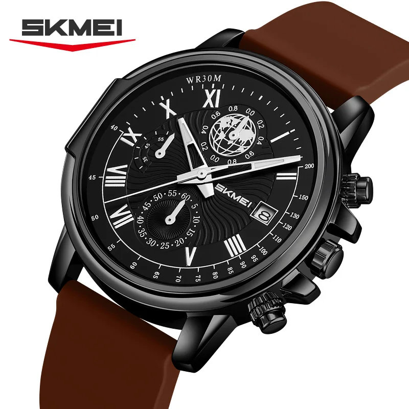SKMEI 2468 New Original Man Watch Waterproof Stopwatch Men's Wristwatch Silicone Men Quartz Watches Casual Clock Zegarek Męskih