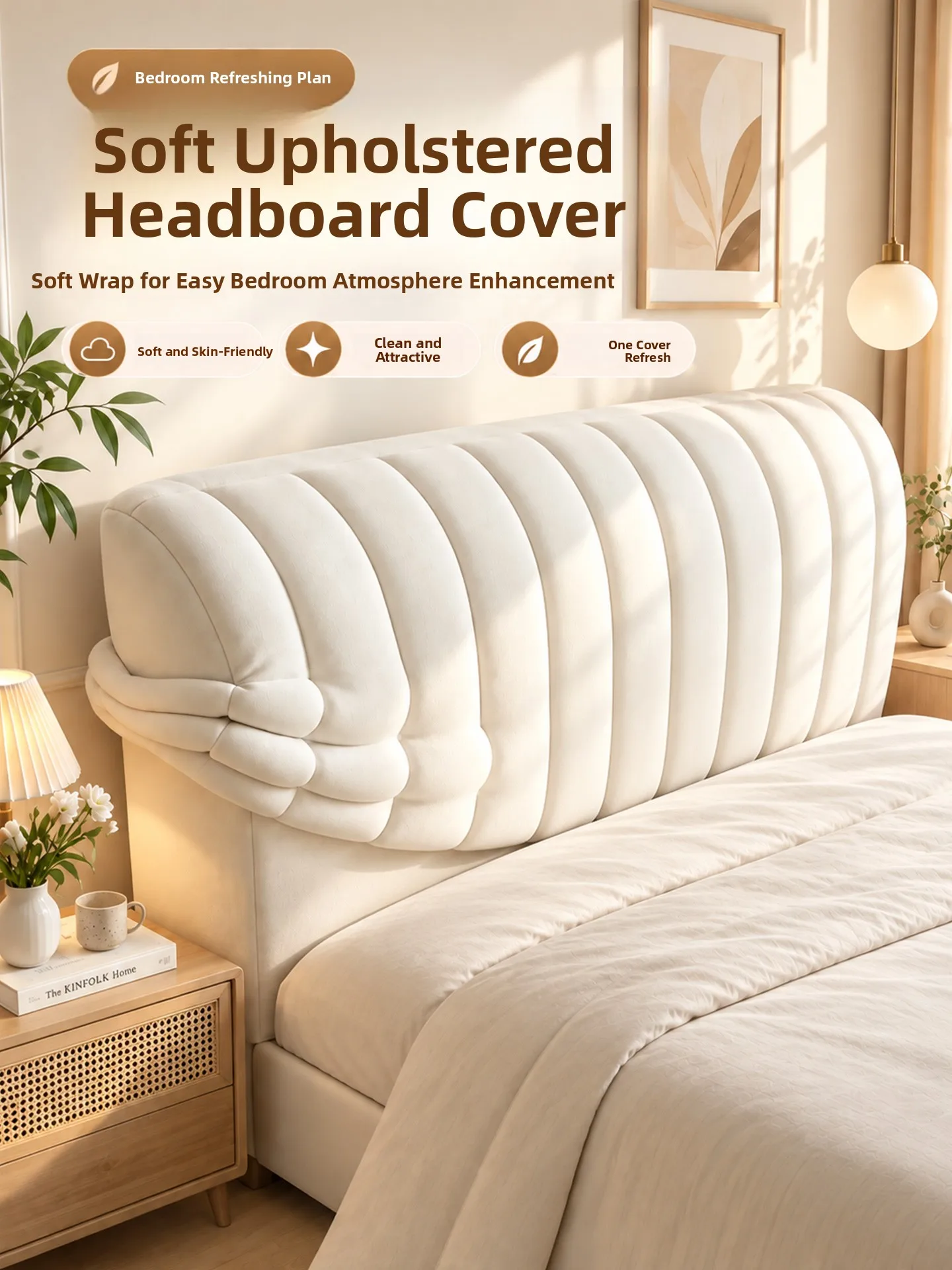 Thickened Soft Cover Protective Case 2026 New Style Bedside Shield Dustproof Full Wrap Bedrest Backrest Cover Milk Velvet Fabric