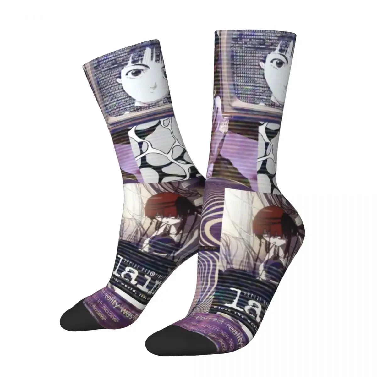 Serial Experiments Lain Socks Men Women Polyester Fashion Socks Hip Hop Spring Summer Autumn Winter Socks Gifts