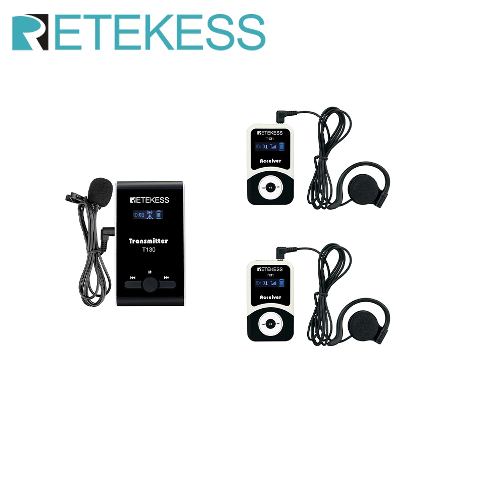 Retekess T130 Wireless Tour Guide System Transmitter Receiver for Interpretation Museum Excursion Factories Training  Court