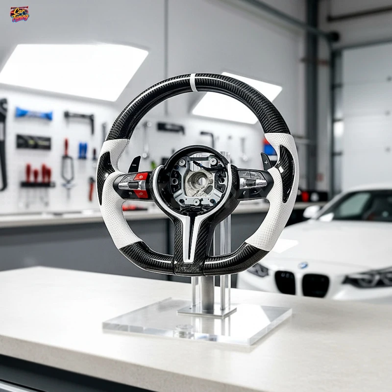 

for bmw X1 F48 Steering Wheel F80 F82 F83 F87 F90 F92 F97 F98 G80 G82 White Leather Carbon Fiber Performance