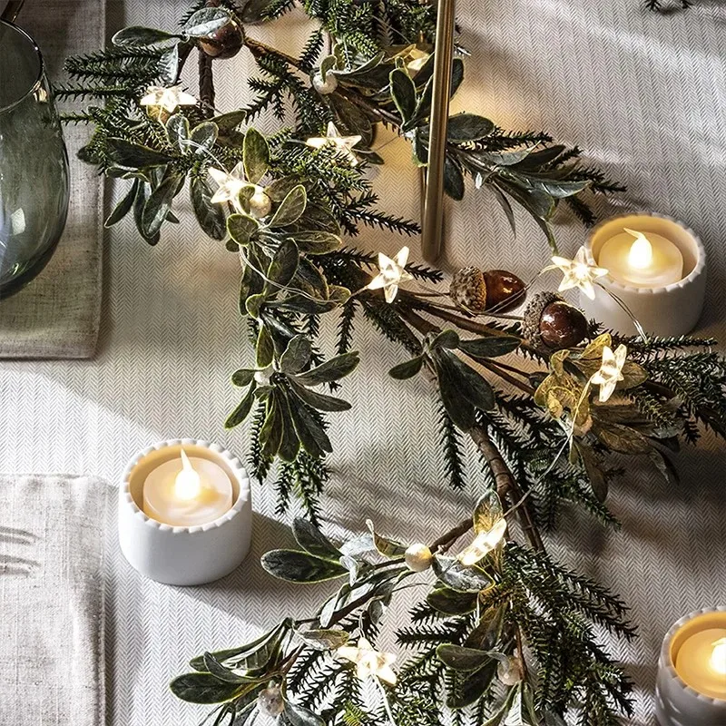 سلسلة إضاءة نجمية نحاسية لتزيين الغرفة ، أضواء خرافية ، حديقة ، حفل زفاف ، مصباح ذاتي الصنع ، صندوق بطارية ، 2 م ، 4 م ، 6 م