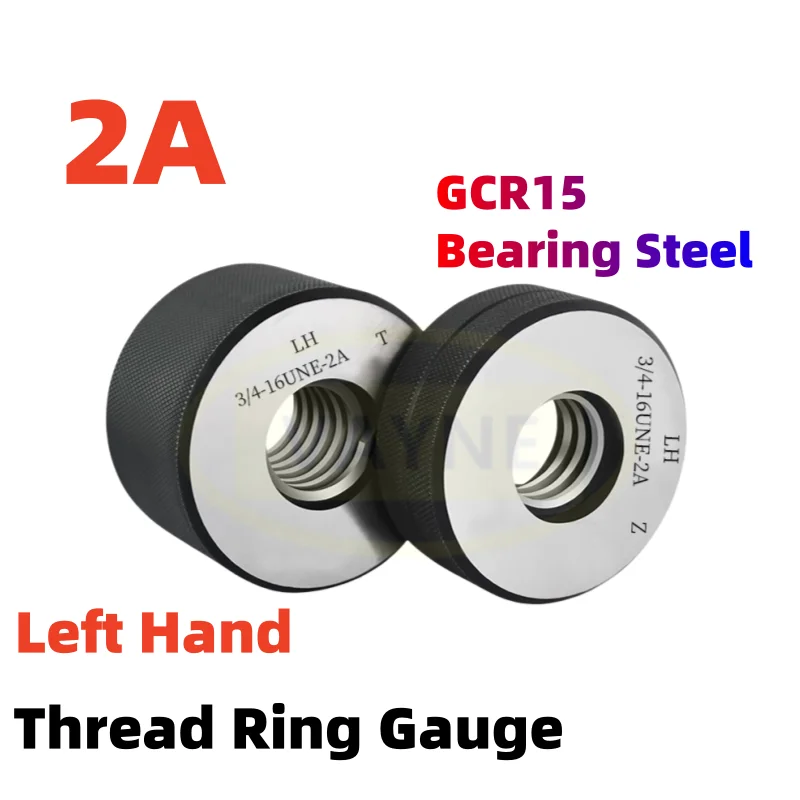 1SET(1*GO+1*NOGO) 2A Left Hand American Standard Fine Thread Ring Gauge UNC UNF UNS 0-80-12-32 1/4 5/16 3/8 7/16 1/2Measure Tool