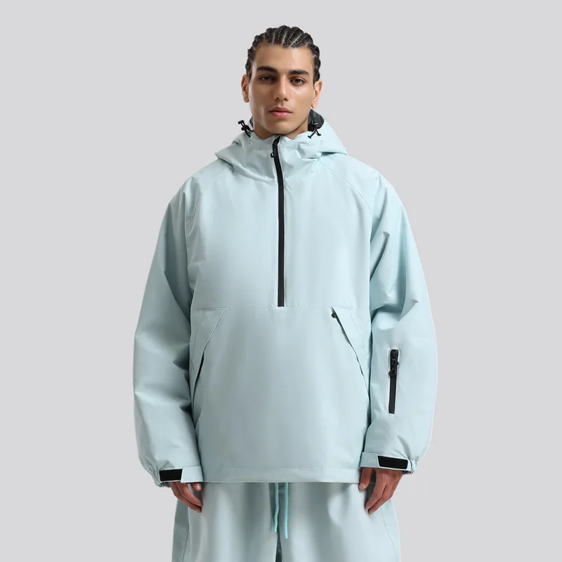 

Новый зимний мужской лыжный костюм с капюшоном, свободный ветрозащитный водонепроницаемый дышащий теплый женский лыжный костюм для спорта на открытом воздухе, топ