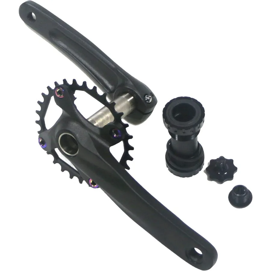 

170mm Crankset 30T 32T 34T 36T 38T Single Speed Mountain Bike Cycling Road Bike Crank Arm Set for OffRoad and Urban Riding with