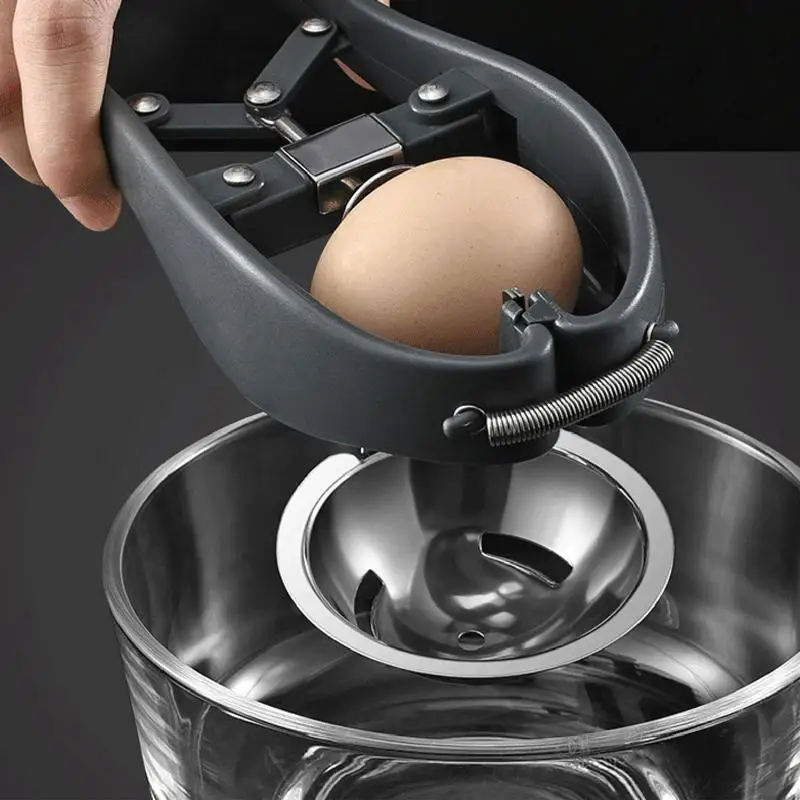 2 In 1 Stainless Steel Handheld Rapid Egg Opener With Egg Yolk White Separator Eggshell Cutter Egg Cracker Egg Separator