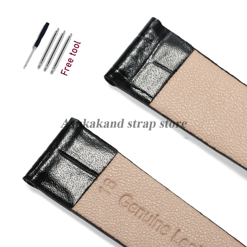 8mm 10mm 12mm 14mm 16mm Bamboo Joint Pattern Leather WatchBand for Seiko for Omega Bracelet Ultra-thin Universal Women Men Strap